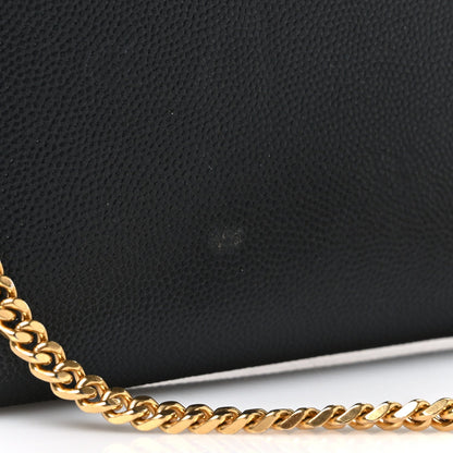 Saint Laurent Grain De Poudre Uptown Chain Wallet Black