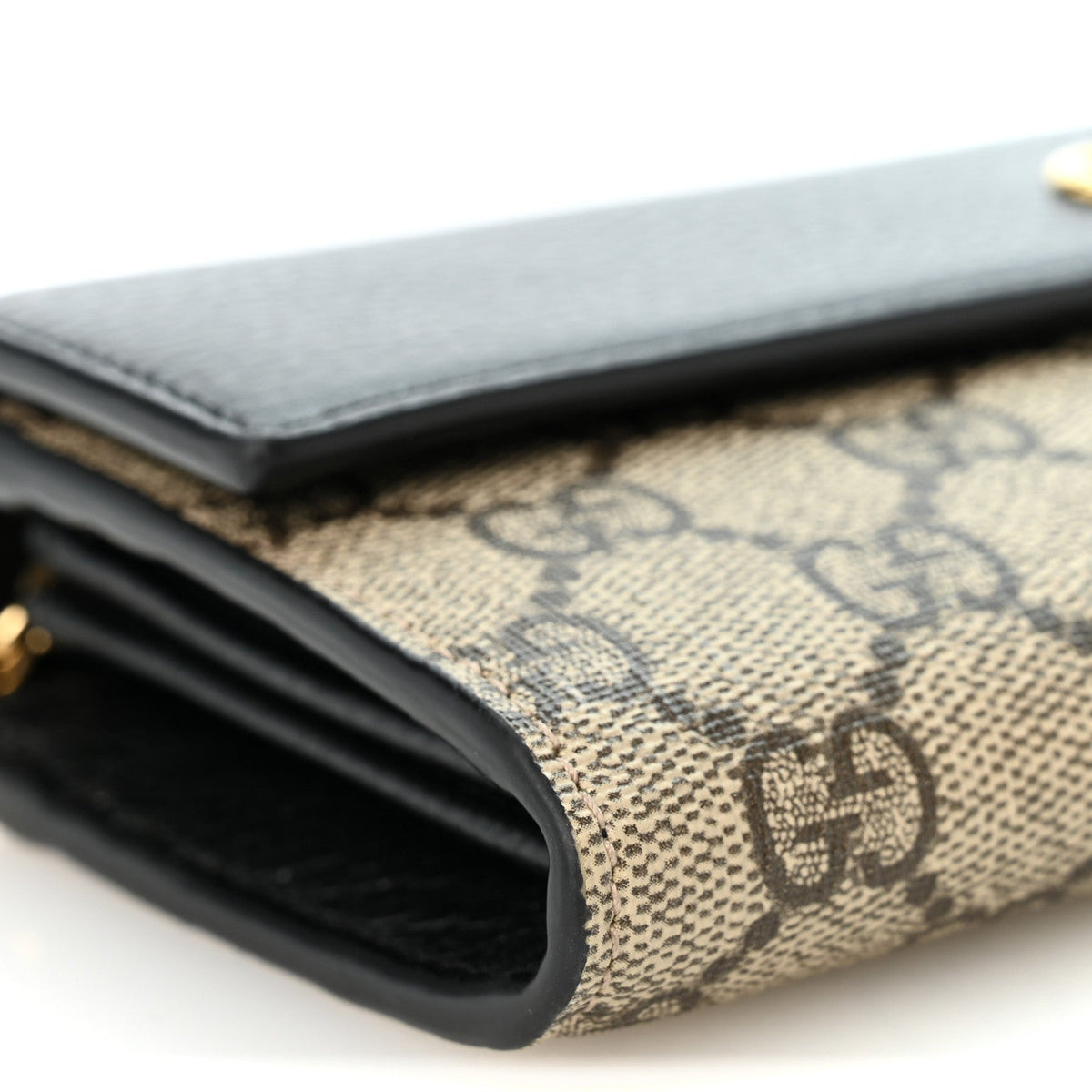 Gucci Dollar Calfskin GG Supreme Monogram Petite GG Marmont Chain Wallet
