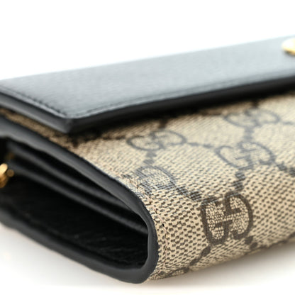 Gucci Dollar Calfskin GG Supreme Monogram Petite GG Marmont Chain Wallet