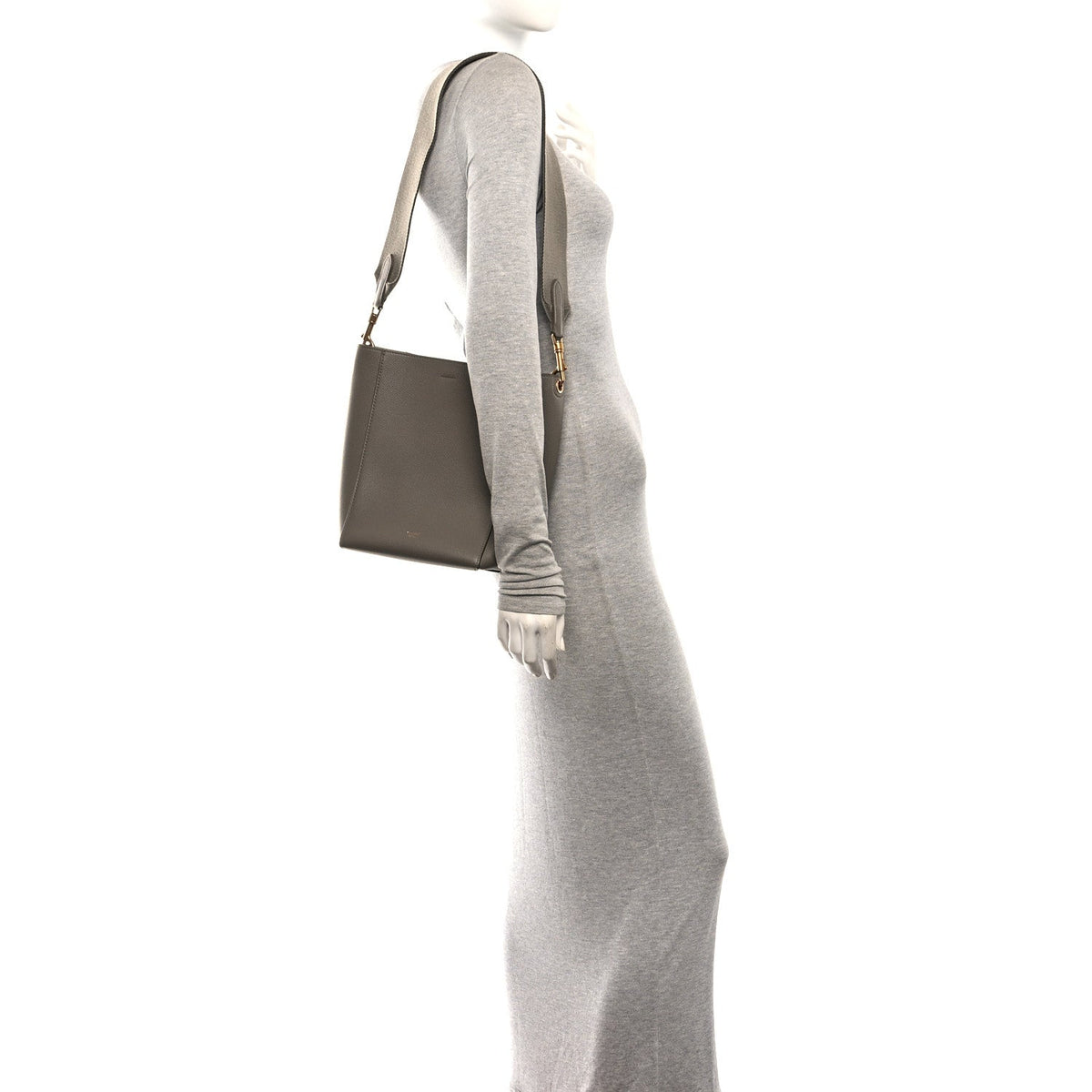 Celine Soft Grained Calfskin Small Sangle Bucket Bag Taupe