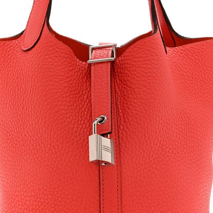 Hermes Taurillon Clemence Picotin Lock 18 PM Rouge Pivoine 1976701