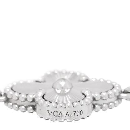 Van Cleef & Arpels 18K White Gold Guilloche Alhambra Bracelet