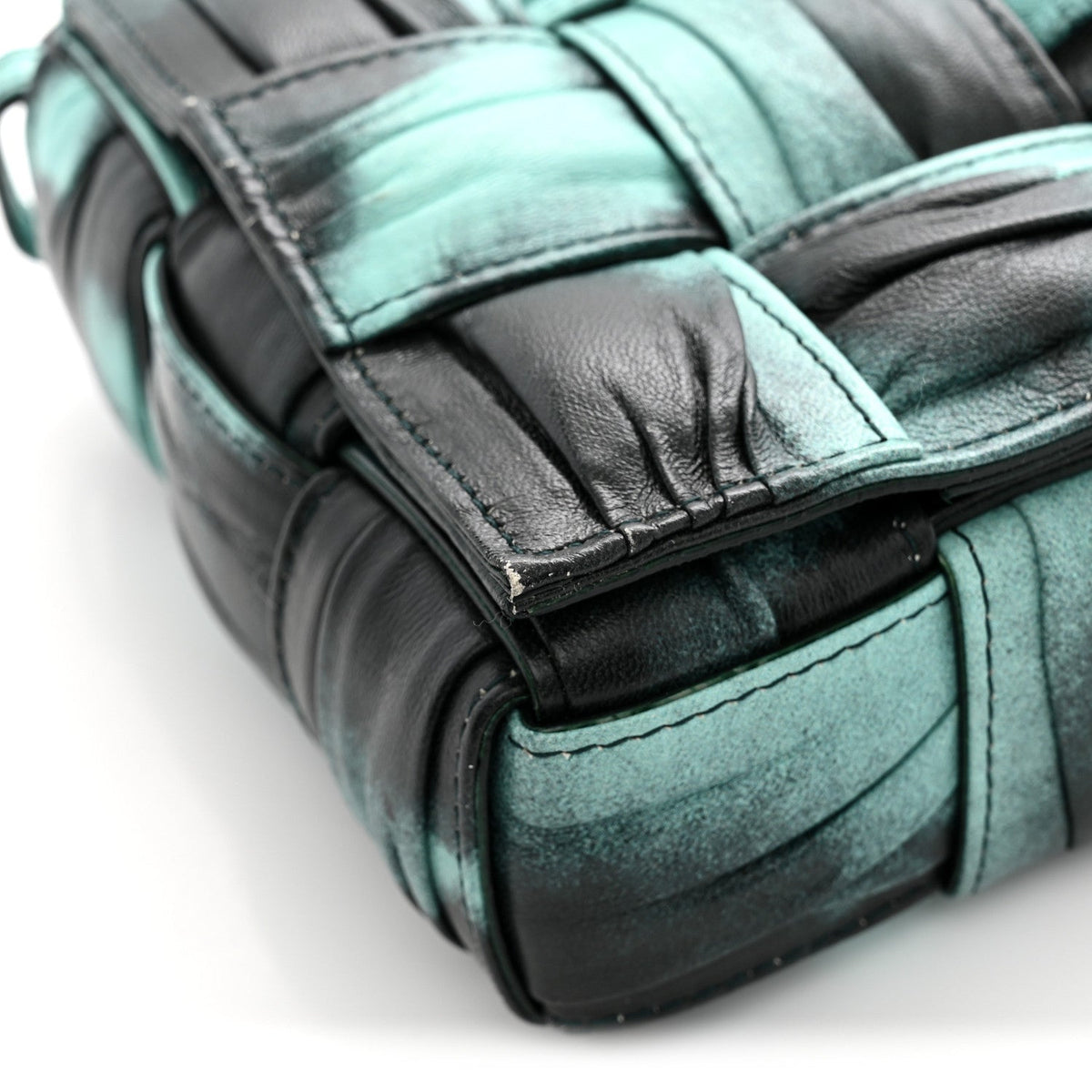 Bottega Veneta Nappa Maxi Intrecciato Padded Cassette Bag Celadon Inkwell 1983362