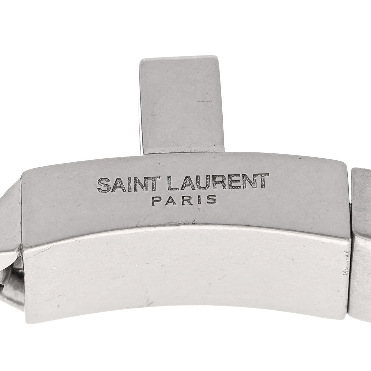 Saint Laurent Metal Chain Choker Necklace Oxidized Silver
