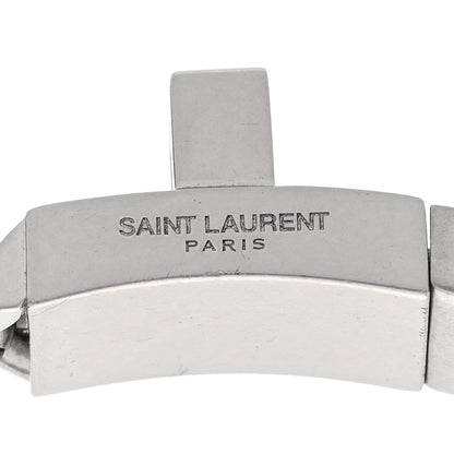 Saint Laurent Metal Chain Choker Necklace Oxidized Silver