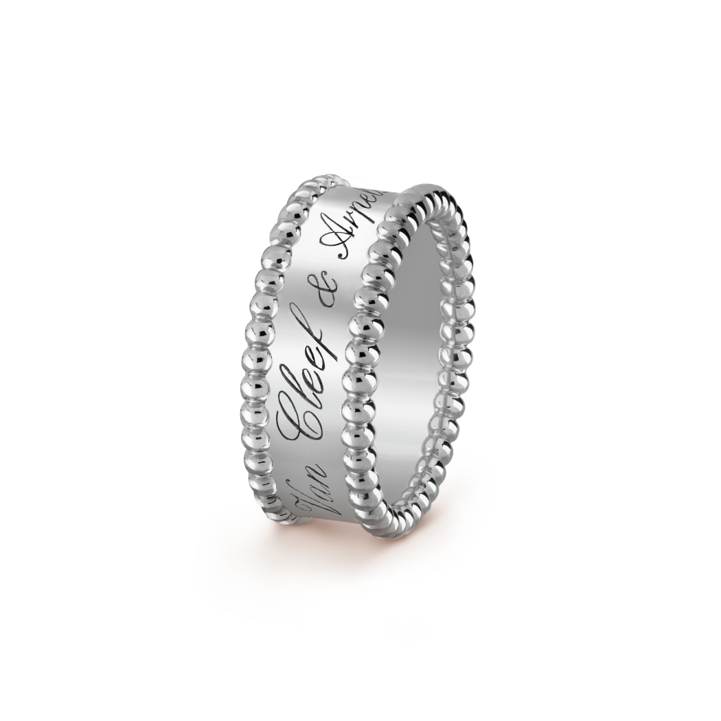 18K Gold VCA Perlée Signature Ring