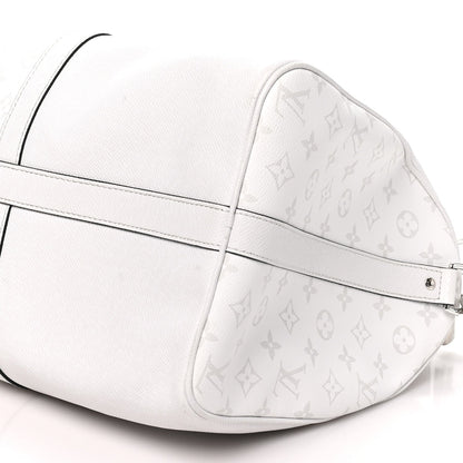 Louis Vuitton Monogram Taiga Keepall Bandouliere 45 Duffel White