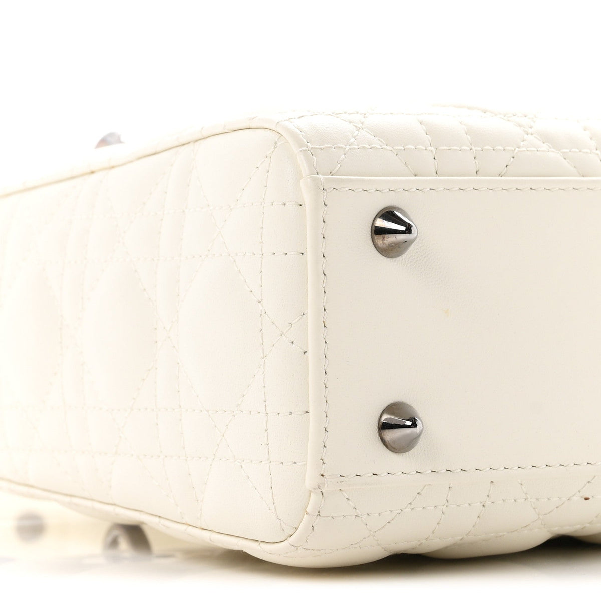Christian Dior Lambskin Cannage Small My ABCDior Lady Dior White