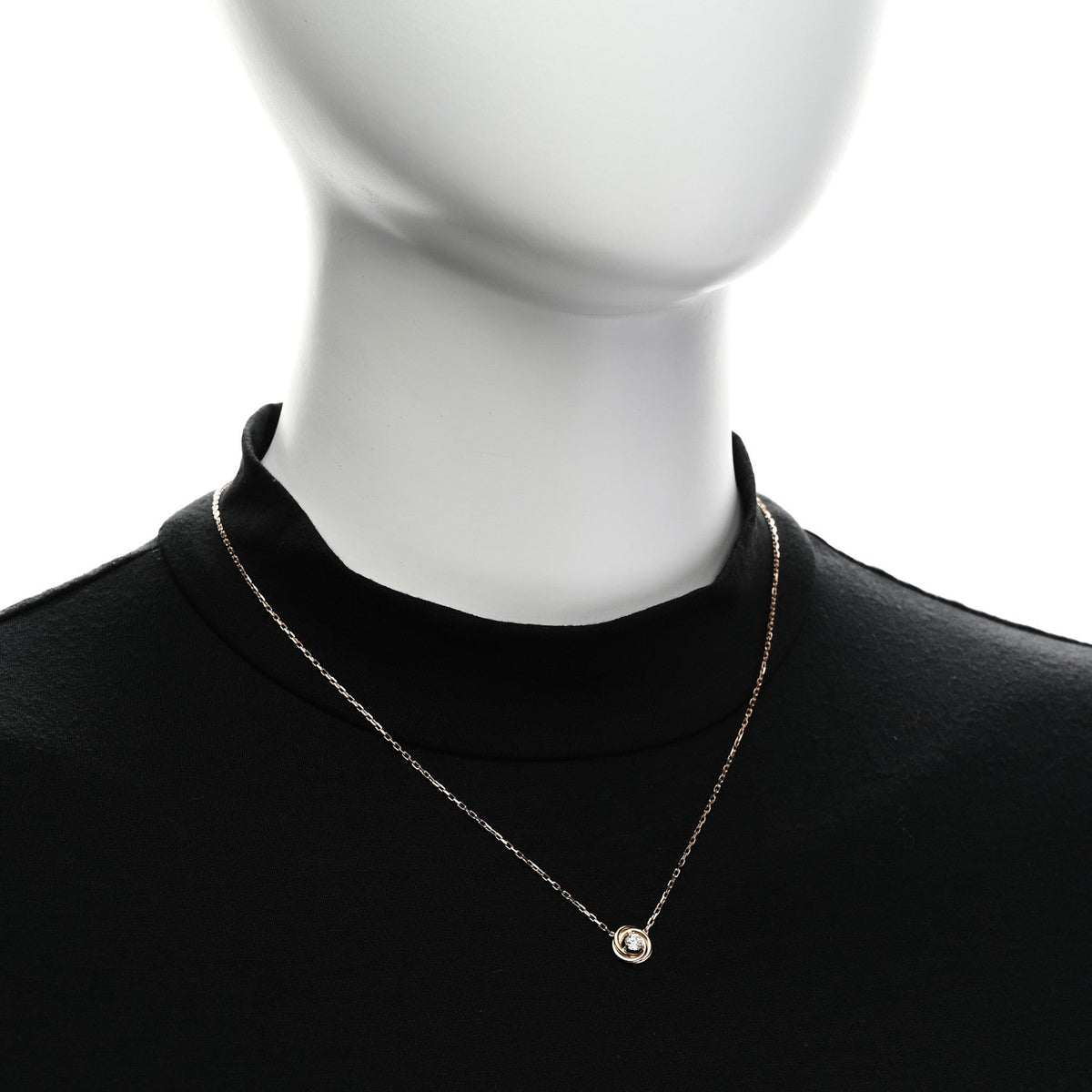 Cartier 18K Tricolor Gold Diamond Trinity De Cartier Pendant Necklace