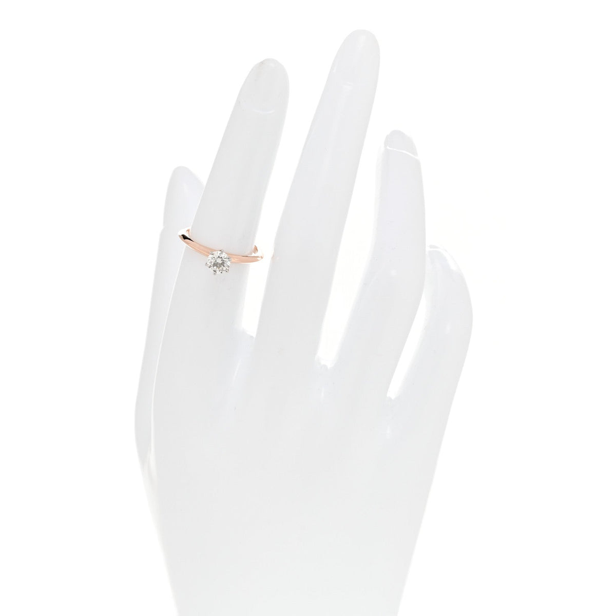 Tiffany 18K Rose Gold Platinum Diamond .48ct Solitaire Ring