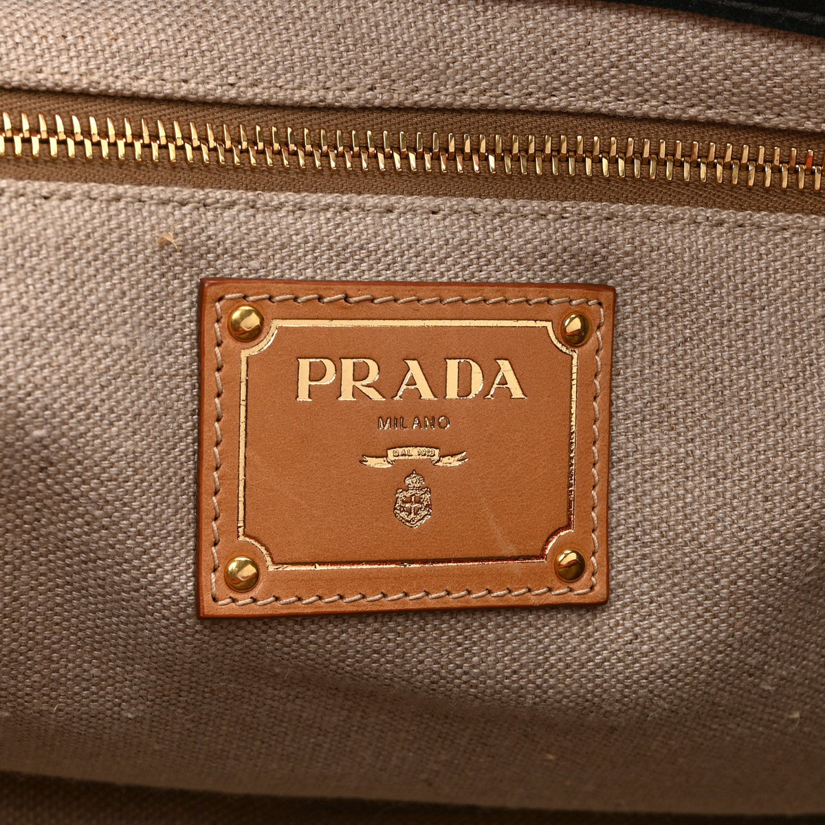 Prada Canapa Striped Tote Arancio