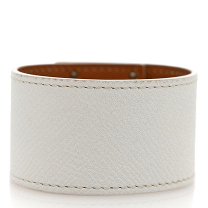 Hermes Epsom Kelly Dog Bracelet White
