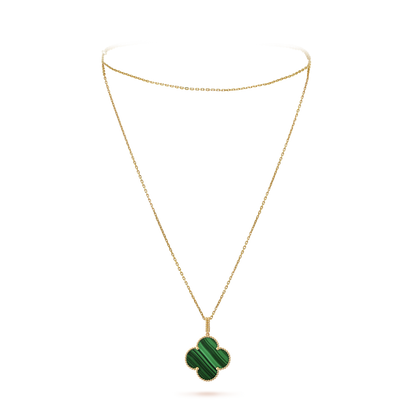18K Yellow Gold Malachite Magic Alhambra Necklace