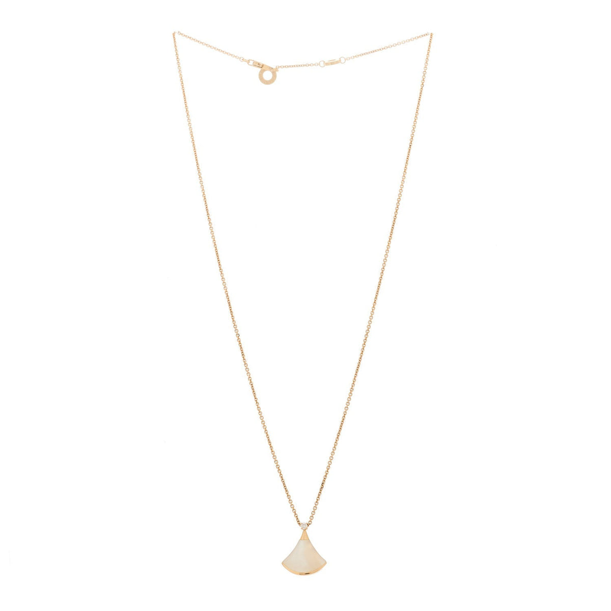 Bulgari 18K Rose Gold Diamond Mother of Pearl Small Divas' Dream Pendant Necklace