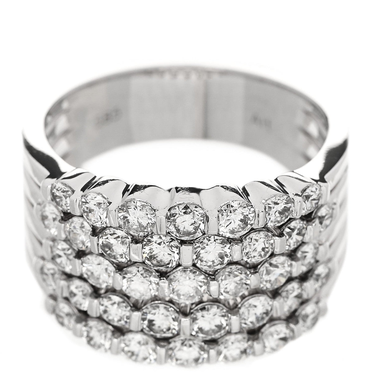 Parker & West by FASHIONPHILE14K White Gold Diamond 1.90ctw Five Row Band Ring 53 6.25