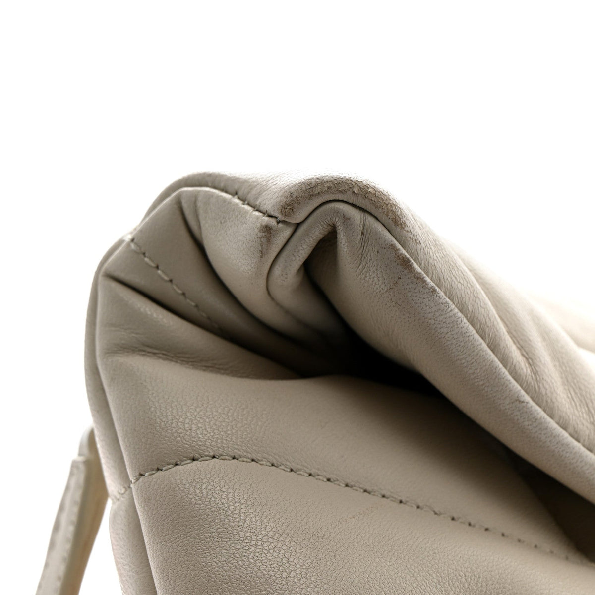 Saint Laurent Lambskin Toy Loulou Puffer Satchel Crema Soft