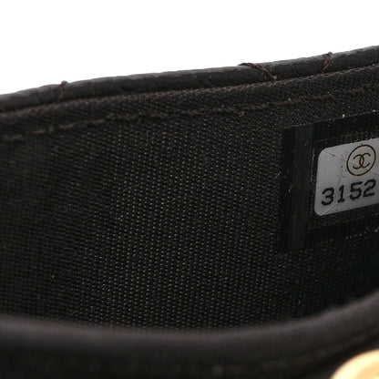 Chanel Caviar Quilted Boy Card Holder On Chain Black