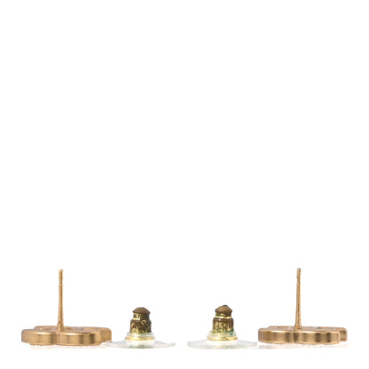 Chanel Metal Crystal CC Earrings Gold
