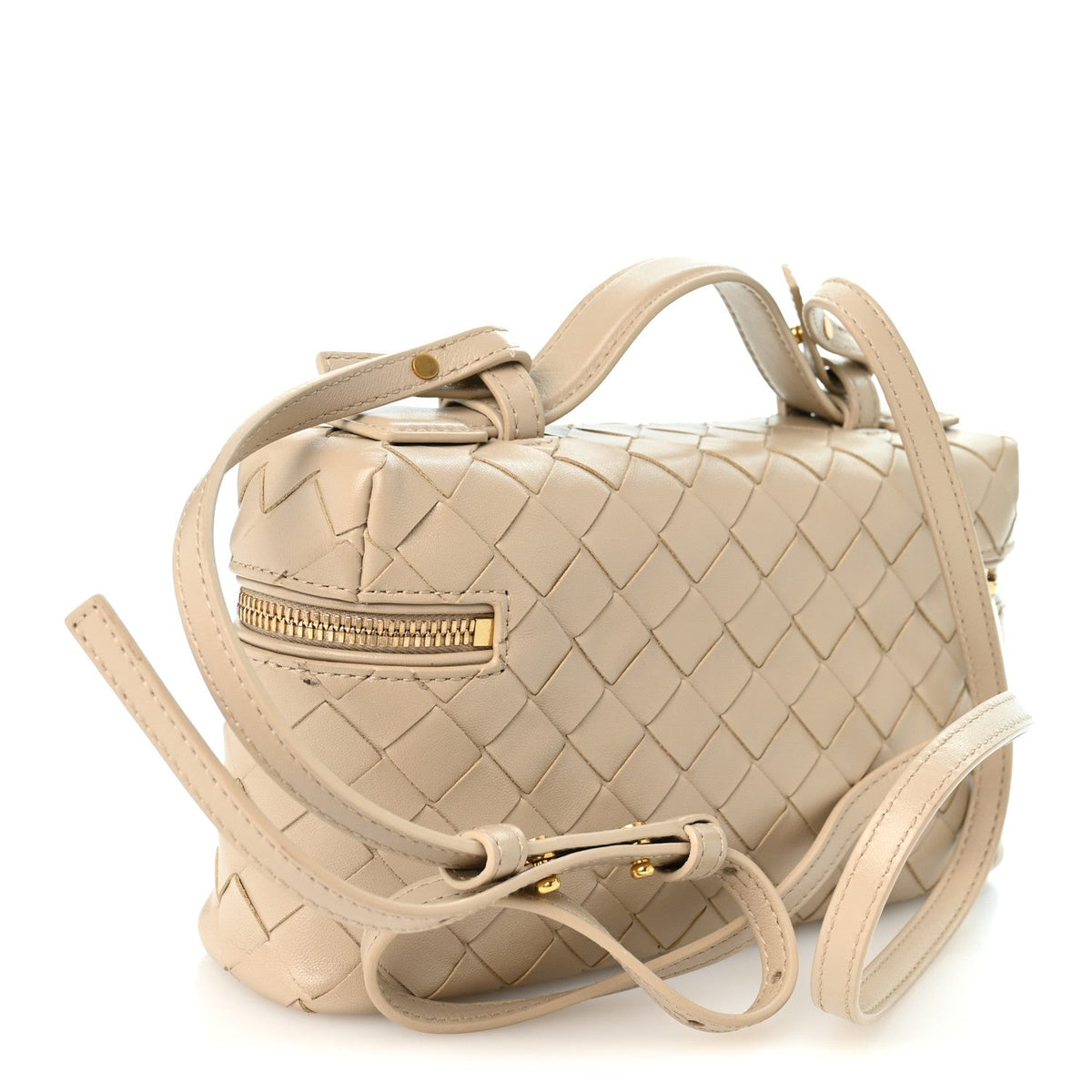 Bottega Veneta Calfskin Intrecciato Bang Bang Vanity Case Ecru