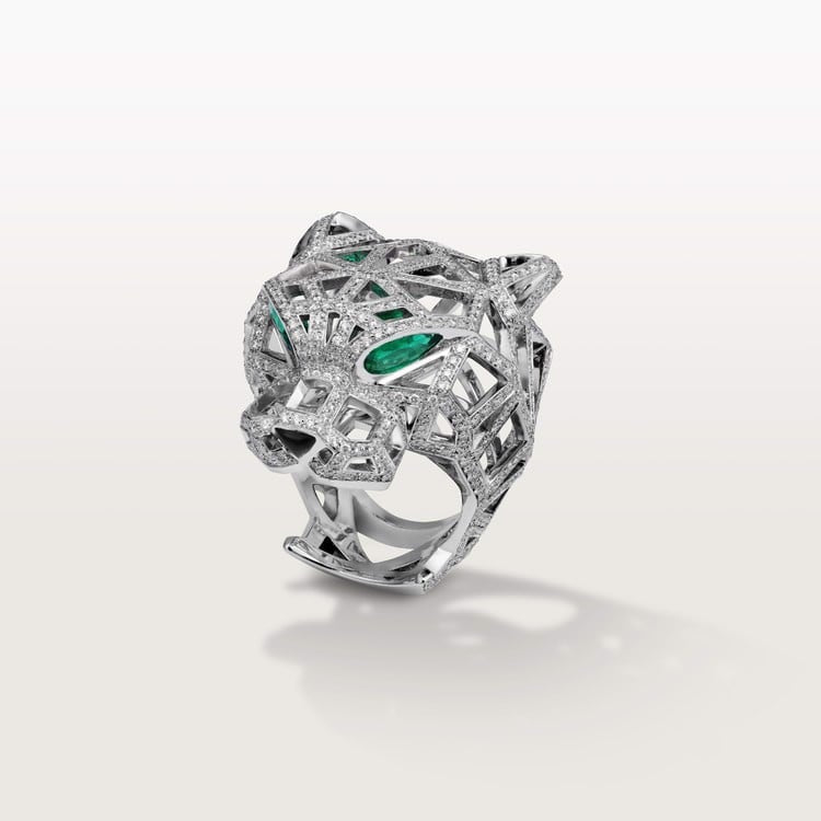 18K White Gold Diamonds Cartier Panthère De Cartier Ring