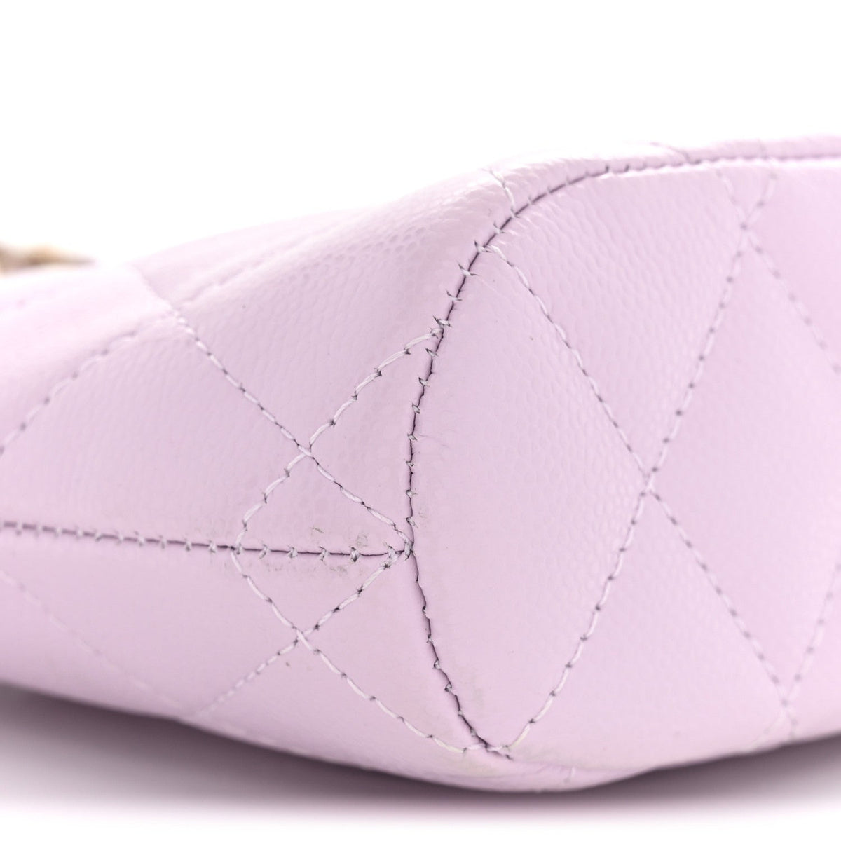 Chanel Caviar Quilted Mini Classic Clutch With Chain Light Purple