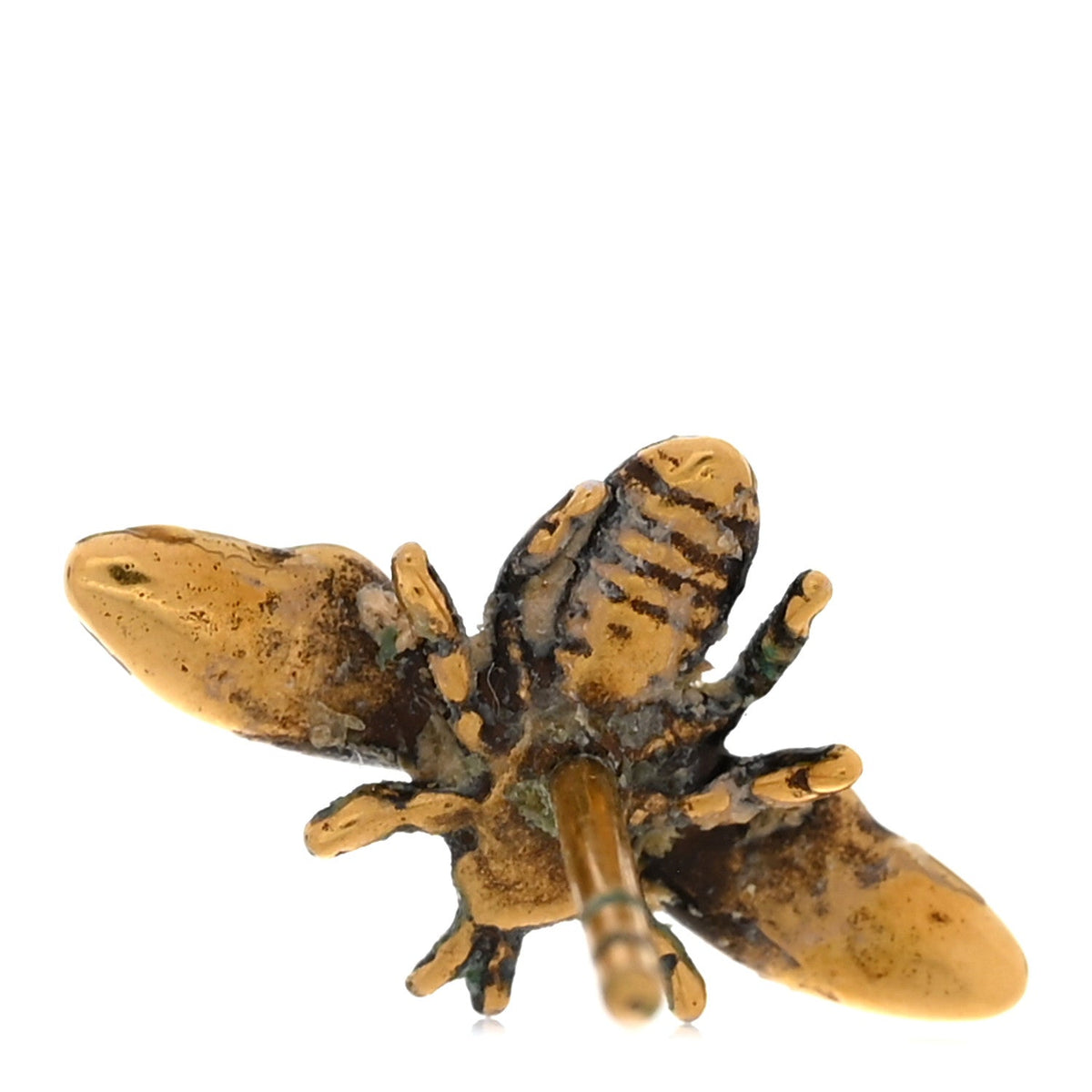 Christian DiorCrystal Bee Star Tribal Earrings Aged Gold