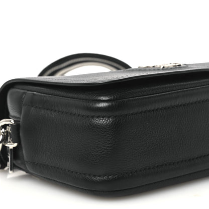 Prada Vitello Daino Soft Flap Crossbody Black