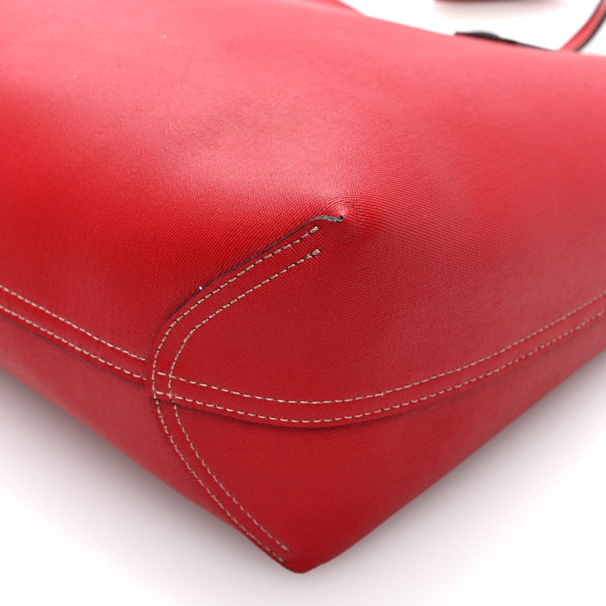 Gucci GG Supreme Monogram Medium Reversible Tote Beige Red
