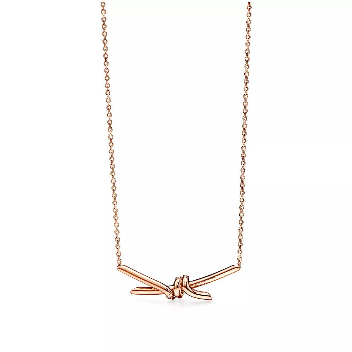 18K Gold Diamond Tiffany Knot Pendant