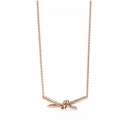 18K Gold Diamond Tiffany Knot Pendant
