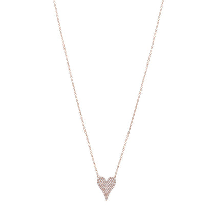 Parker & West 14K Rose Gold Diamond Pave Heart Pendant Necklace
