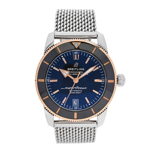 Breitling Stainless Steel 18K Rose Gold 42mm Superocean Watch Black UB2010