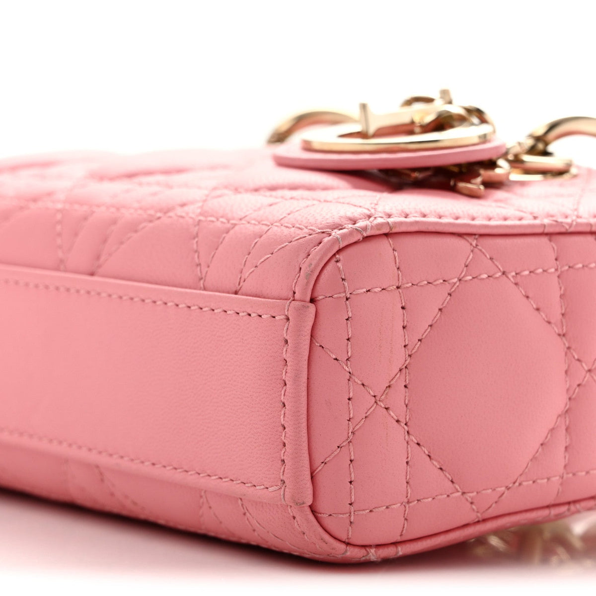 Christian Dior Lambskin Cannage Micro Lady D-Joy Pink