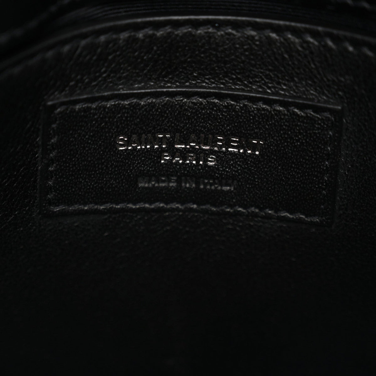 Saint Laurent Calfskin Y Quilted Monogram Small Loulou Chain Satchel Black