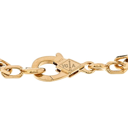 Van Cleef & Arpels 18K Yellow Gold Diamond Guilloche Bracelet