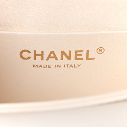 Chanel Caviar Quilted Mini Top Handle Flap White
