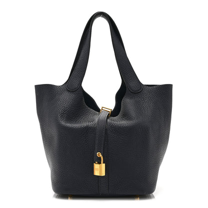 Hermes Taurillon Clemence Picotin Lock 22 MM Bleu Nuit