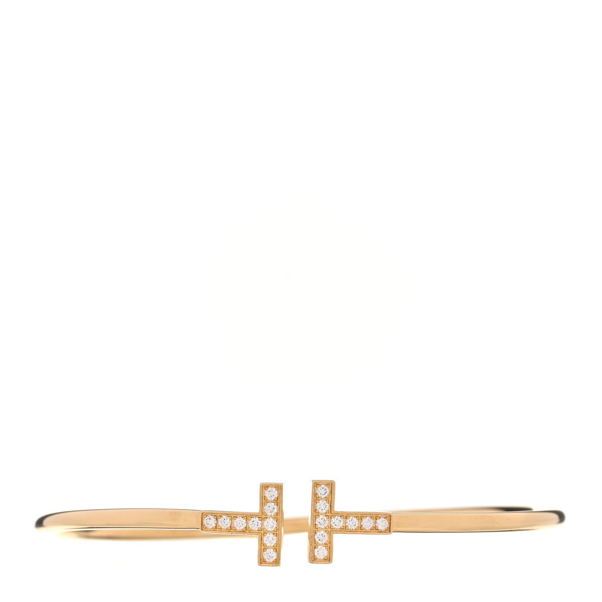 Tiffany 18K Yellow Gold Diamond T Wire Bracelet