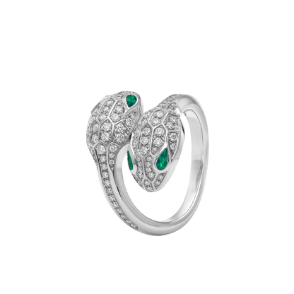 18K White Gold Diamonds BVLGARI Serpenti Seduttori Ring