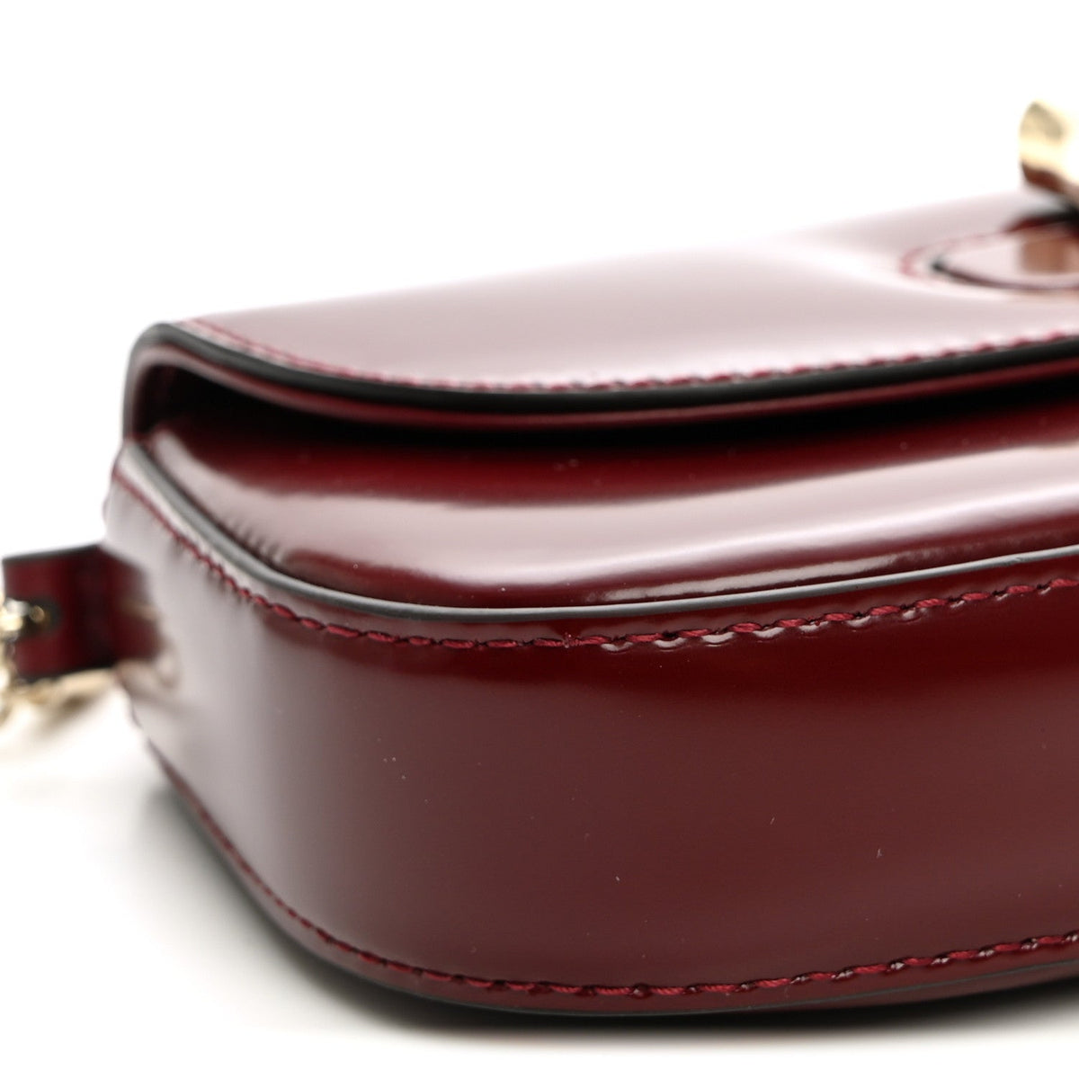 Gucci Shiny Calfskin Small Bamboo Night Bag Rosso Ancora
