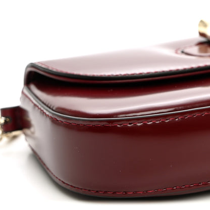 Gucci Shiny Calfskin Small Bamboo Night Bag Rosso Ancora