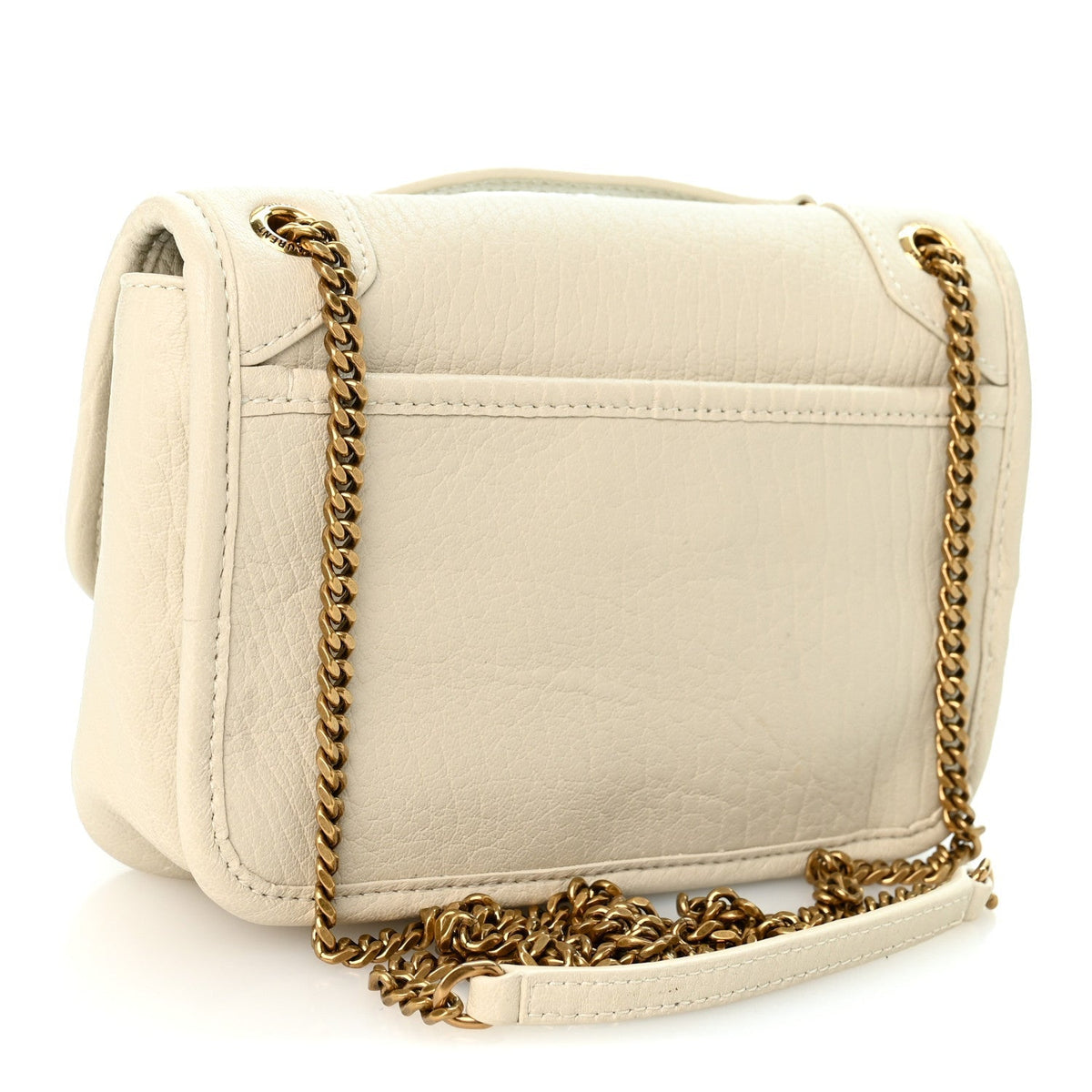 Saint Laurent Grained Lambskin Monogram Mini Niki Chain Satchel Crema Soft