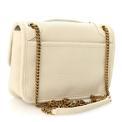 Saint Laurent Grained Lambskin Monogram Mini Niki Chain Satchel Crema Soft