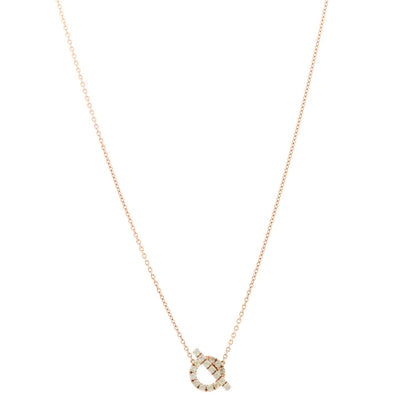 Hermes 18K Rose Gold Green Sapphire Finesse Pendant Necklace
