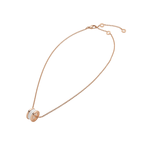 18K Rose Gold White Ceramic B.zero1 Necklace