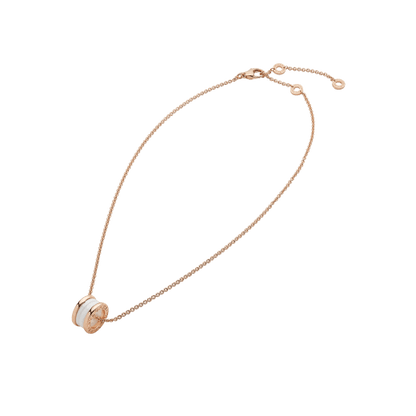 18K Rose Gold White Ceramic B.zero1 Necklace