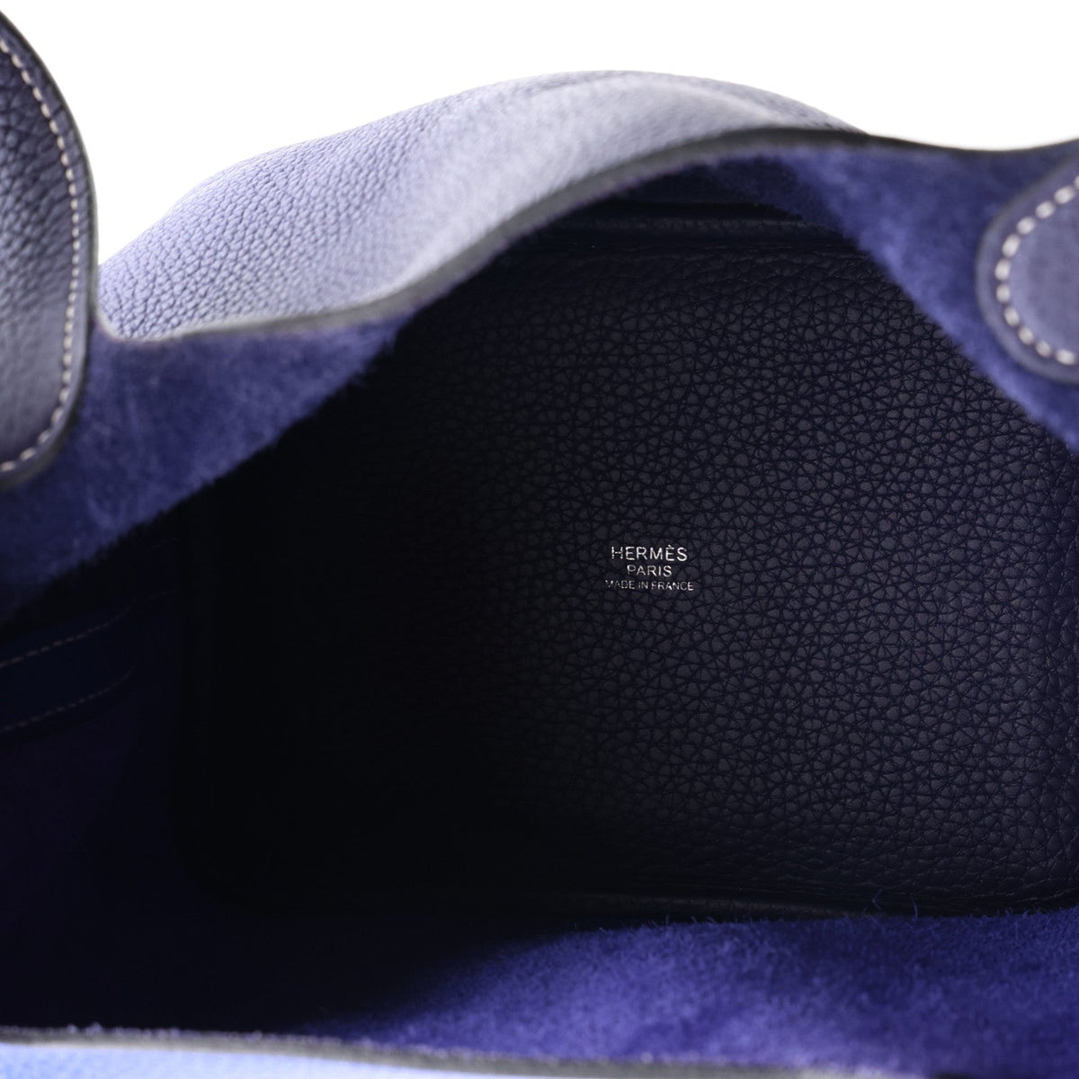 Hermes Taurillon Clemence Casaque Picotin Lock 18 PM Bag Bleu Electrique Bleu Encre