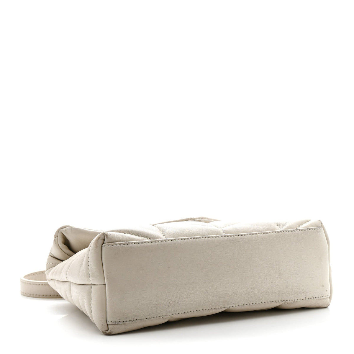 Saint Laurent Lambskin Toy Loulou Puffer Satchel Crema Soft