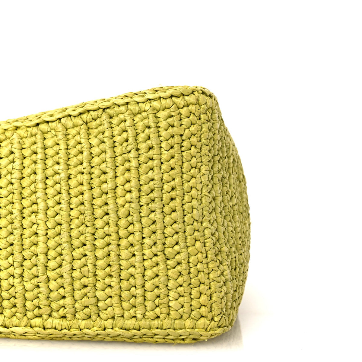 Prada Yarn Raffia Effect Crochet Triangle Shoulder Bag Giallo 1857168