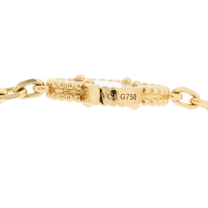 Van Cleef & Arpels 18K Yellow Gold Mother of Pearl 10 Motifs Vintage Alhambra Necklace